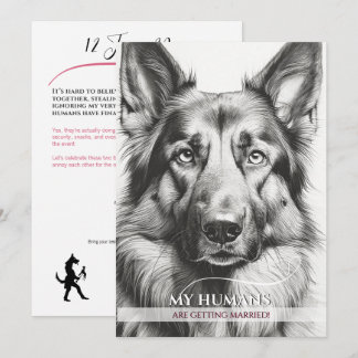 Cartão De Festividades Casamento divertido com tema de cachorro com um Pa