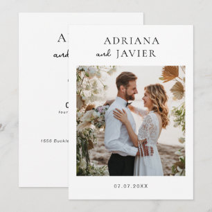 Cartão De Festividades Casamento Elegante Convide Moderno Minimalista
