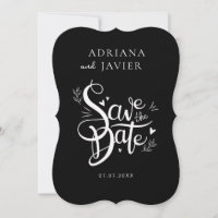 Casamento Elegante Negro Convide Minimalista