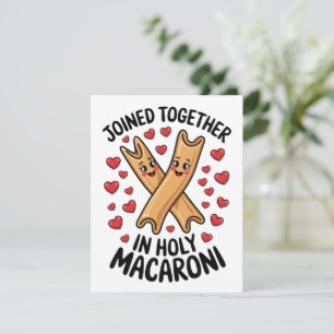 Cartão De Festividades Casamento Engraçado de Macarrão Uniu-se 