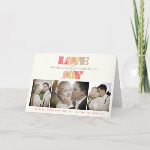 Cartão De Festividades Casamento Fotográfico 4 Com Amor E Joy Clear Geo