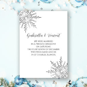 Cartão De Festividades Casamento / Fuga Romântica Privado do Floco de Nev