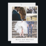 Cartão De Festividades Casamento minimalista da foto da feliz e do casal<br><div class="desc">Casamento minimalista da foto da feliz e do casal</div>