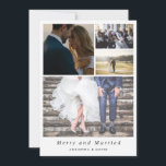 Cartão De Festividades Casamento minimalista da foto da feliz e do casal<br><div class="desc">Casamento minimalista da foto da feliz e do casal</div>