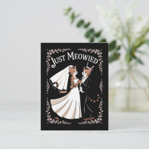 Cartão De Festividades Casamento Real de Gato Engraçado Casais Recém-Casa