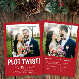 Cartão De Festividades Casamento Secreto Foto de Natal Divertida
