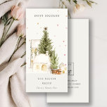 Cartão De Festividades Casas de Árvore Branca de Neve Saudações de Logo<br><div class="desc">Se precisar de mais alguma personalização,  por favor,  sinta-se à vontade para me enviar uma mensagem em yellowfebstudio@gmail.com.</div>