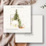 Cartão De Festividades Casas de Árvore Branca de Neve Saudações de Logo<br><div class="desc">Se precisar de mais alguma personalização,  por favor,  sinta-se à vontade para me enviar uma mensagem em yellowfebstudio@gmail.com.</div>
