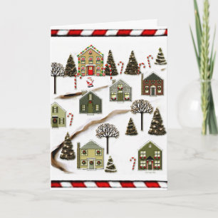 Cartão De Festividades Casas de Natal