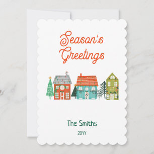 Cartão De Festividades Casas de Natal Rustic Farmhouse
