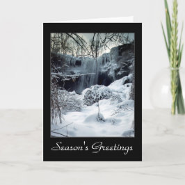 Cartão De Festividades Cascata de inverno, placa