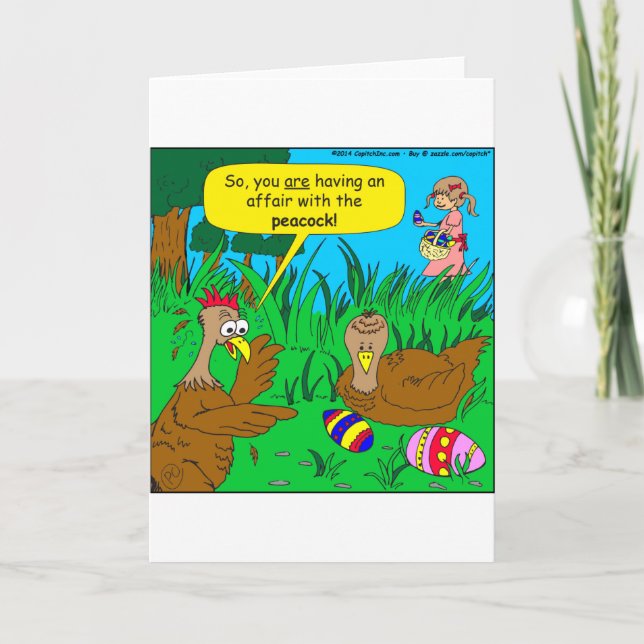 Cartão De Festividades caso 554 com uns desenhos animados do pavão (Frente)