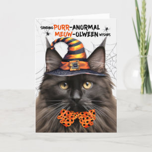 Cartão De Festividades Castanho Maine Coon Cat PURRolinterm anormal