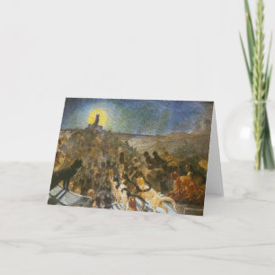 Cartão De Festividades Cat City Vintage Art Card por Théophile Steinlen