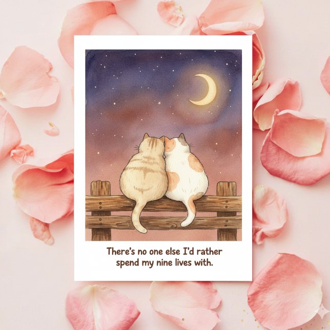 Cartão De Festividades Cat Lover Valentine Card for My One and Only You (Criador carregado)