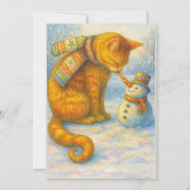 Cartão De Festividades Cat Lover's  Christmas Sarah and the Snowman