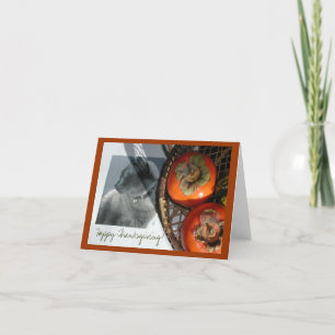 Cartão De Festividades Cat & Persimmons