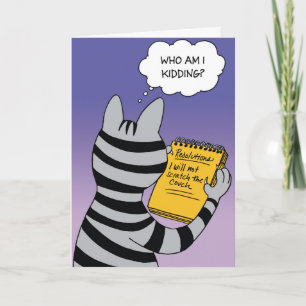 Cartão De Festividades Cat Resolutions New Year Humor Card