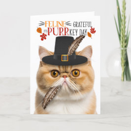 Cartão De Festividades Cat Shorthair Exótica Grateful para PURRkey Day