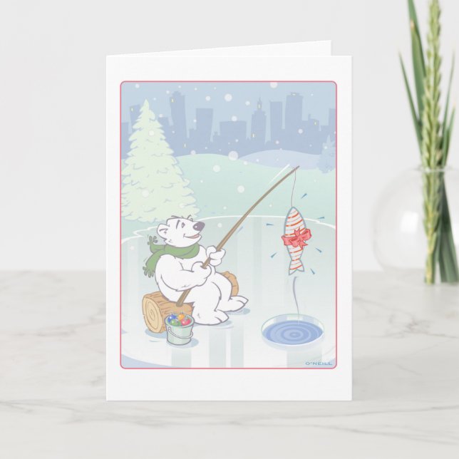 Cartão De Festividades "Catch de Natal" por Gerry O'Neill (Frente)