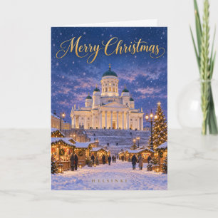 Cartão De Festividades Catedral de Helsinque Feliz Natal