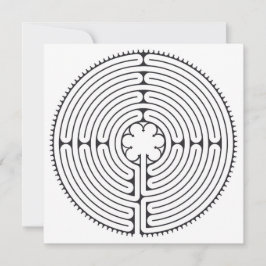 Cartão De Festividades Catedral Labirinto de Preto e Branco