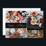 Cartão De Festividades Catering business Photo Collage Feliz Feriados<br><div class="desc">Compartilhe fotos de comida e envie seu cartões de natal com este modelo fácil de usar. Personalize o nome da empresa, o ano, a mensagem e as fotos. Perfeito para mostrar suas capas de sopa, arranjos de comida e ofertas deliciosas. Envie sua gratidão a todos os seus clientes, funcionarios, familiares...</div>