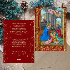 Cartão De Festividades Católico cristão medieval religioso do Natal