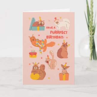 Cartão De Festividades Cats Happy Birthday card