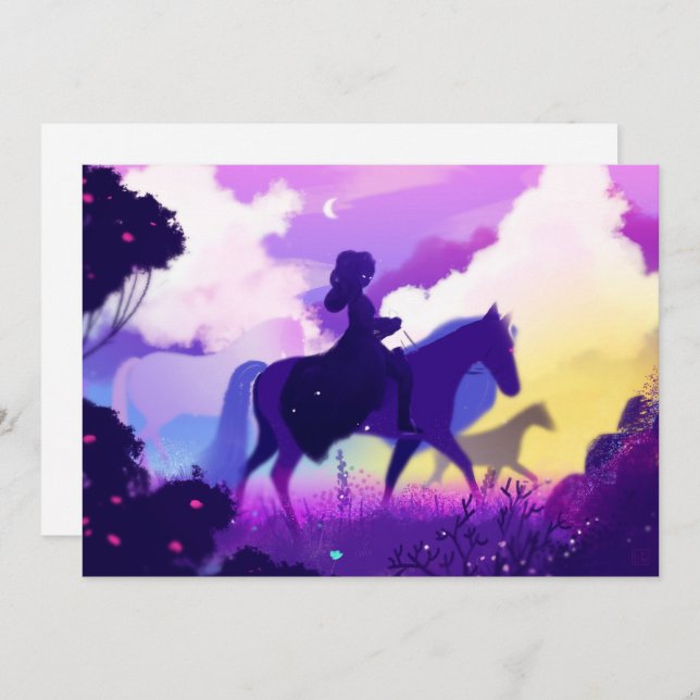 Cartão De Festividades Cavaleiro Fantasma na Luz (Frente/Verso)