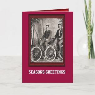 Cartão De Festividades Cavalheiros da Bicicleta Vintage em bicicletas