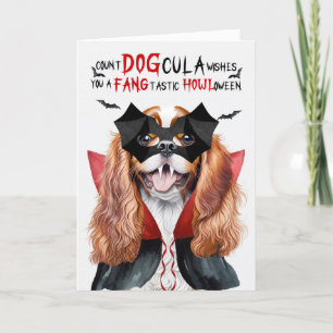 Cartão De Festividades Cavalier King Charles Dog Count DOGula Halloween