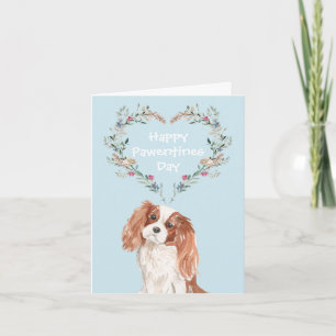 Cartão De Festividades Cavalier King Charles Spaniel Azul Cachorro Dia do