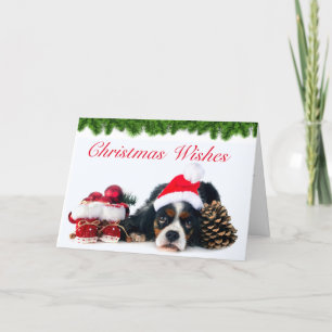 Cartão De Festividades Cavalier King Charles Spaniel Cachorro Natal