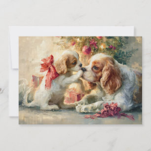 Cartão De Festividades Cavalier King Charles Spaniel Cães Natal