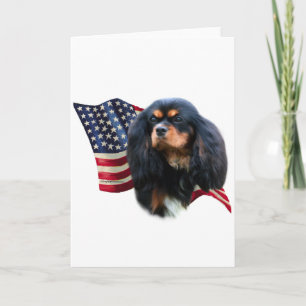 Cartão De Festividades Cavalier King Charles Spaniel Flag