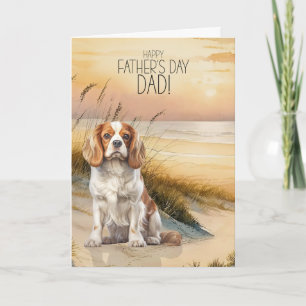 Cartão De Festividades Cavalier King Charles Sunset Beach Dia dos Pais