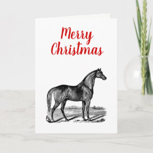 Cartão De Festividades Cavalo Antigo em Pé