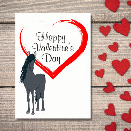 Cartão De Festividades Cavalo bonito e Feliz dia de os namorados cardíaco