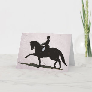 Cartão De Festividades Cavalo de Dressage Elegante e Cavaleiro