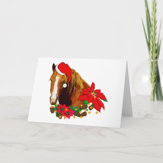 Cartão De Festividades Cavalo de Natal (Frente)