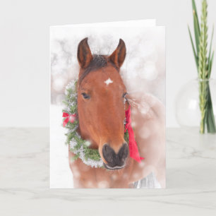 Cartão De Festividades Cavalo de Natal