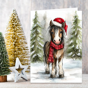 Cartão De Festividades Cavalo de Natal