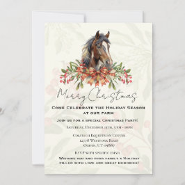 Cartão De Festividades Cavalo de Natal Elegante