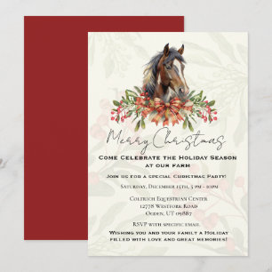 Cartão De Festividades Cavalo de Natal Elegante