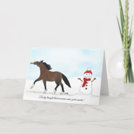 Cartão De Festividades Cavalo e Papai Noel Festivo