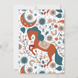 Cartão De Festividades Cavalo Escandinavo Fofo