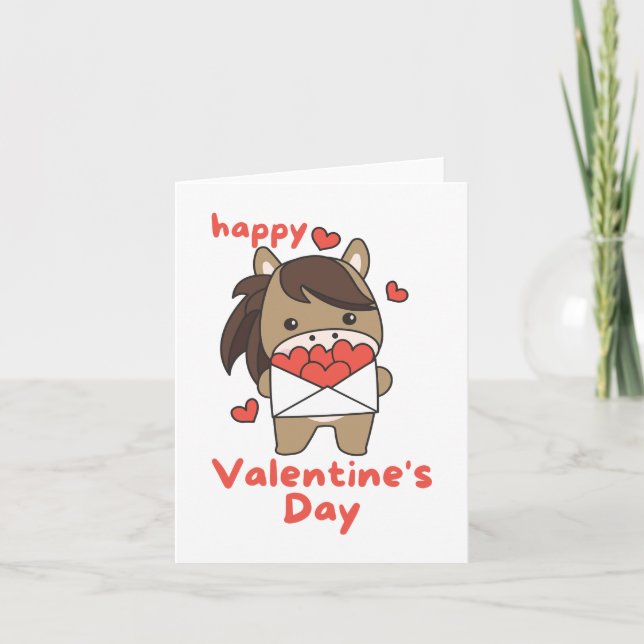 Cartão De Festividades Cavalo feliz dia de os namorados (Frente)