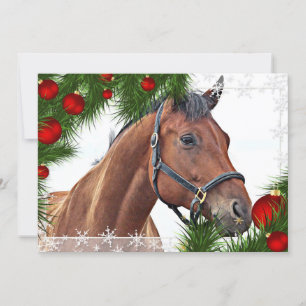 Cartão De Festividades Cavalo Feliz Natal Equestre Equestre Pônea Cuja