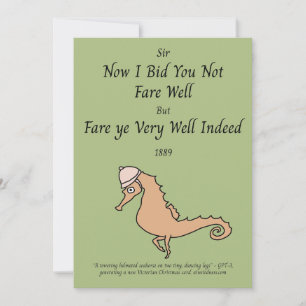 Cartão De Festividades Cavalo-Marinho Férias Vitorianas Carro